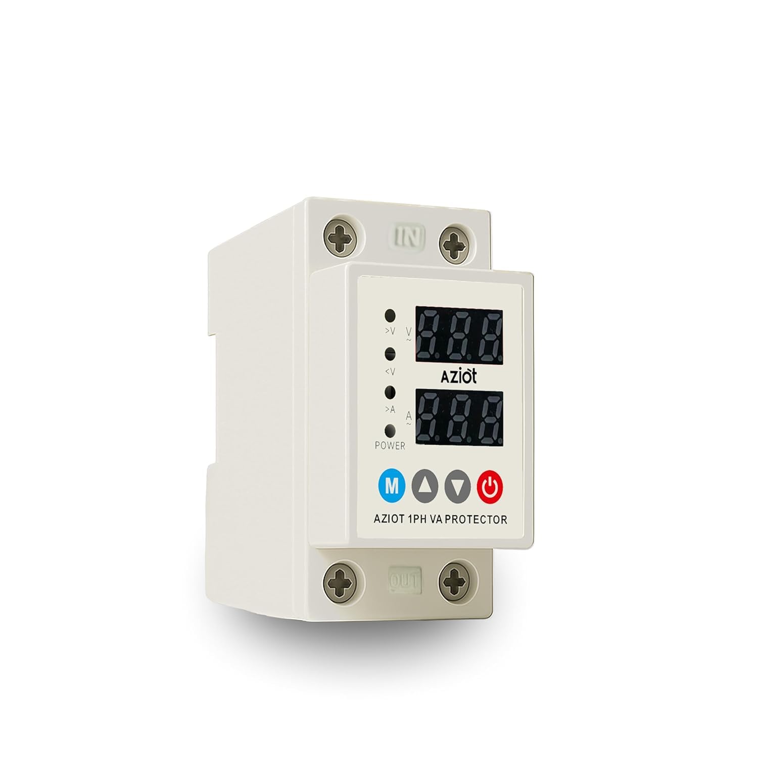 AZIOT Automatic Over & Under Voltage Protector 40A | Adjustable Voltage & Reconnect Delay Settings | LED Display | Single Phase 230V | Auto Recovery Protection | DIN Rail Mounted for Home & Office-image-13
