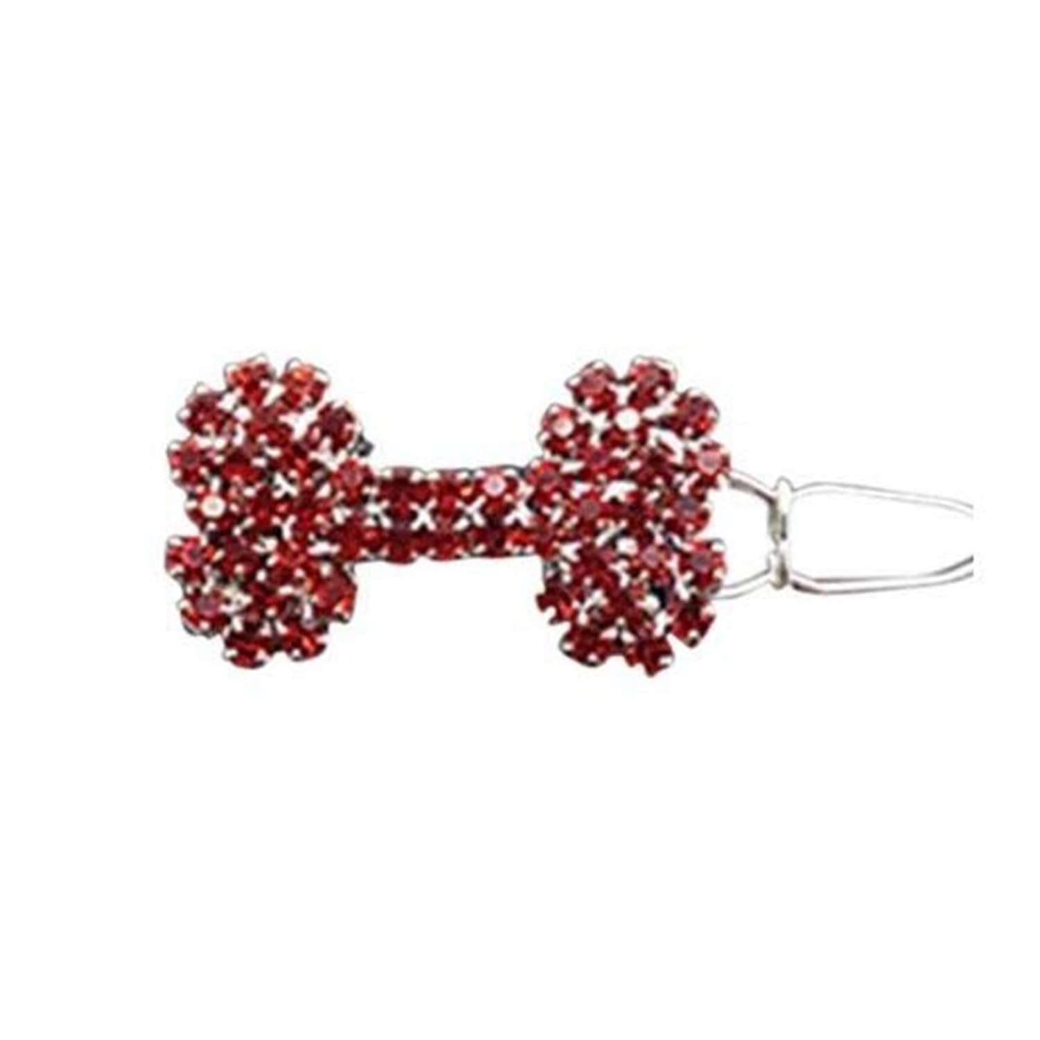 Emily Pets Dog Bone Crystal with Rhinestone Iridescent Hair Clip Barrette Dog Bow Shape Hair Barrette for Dog - Red (B08VF34HQ4) Amazon Price History, Amazon Price Tracker