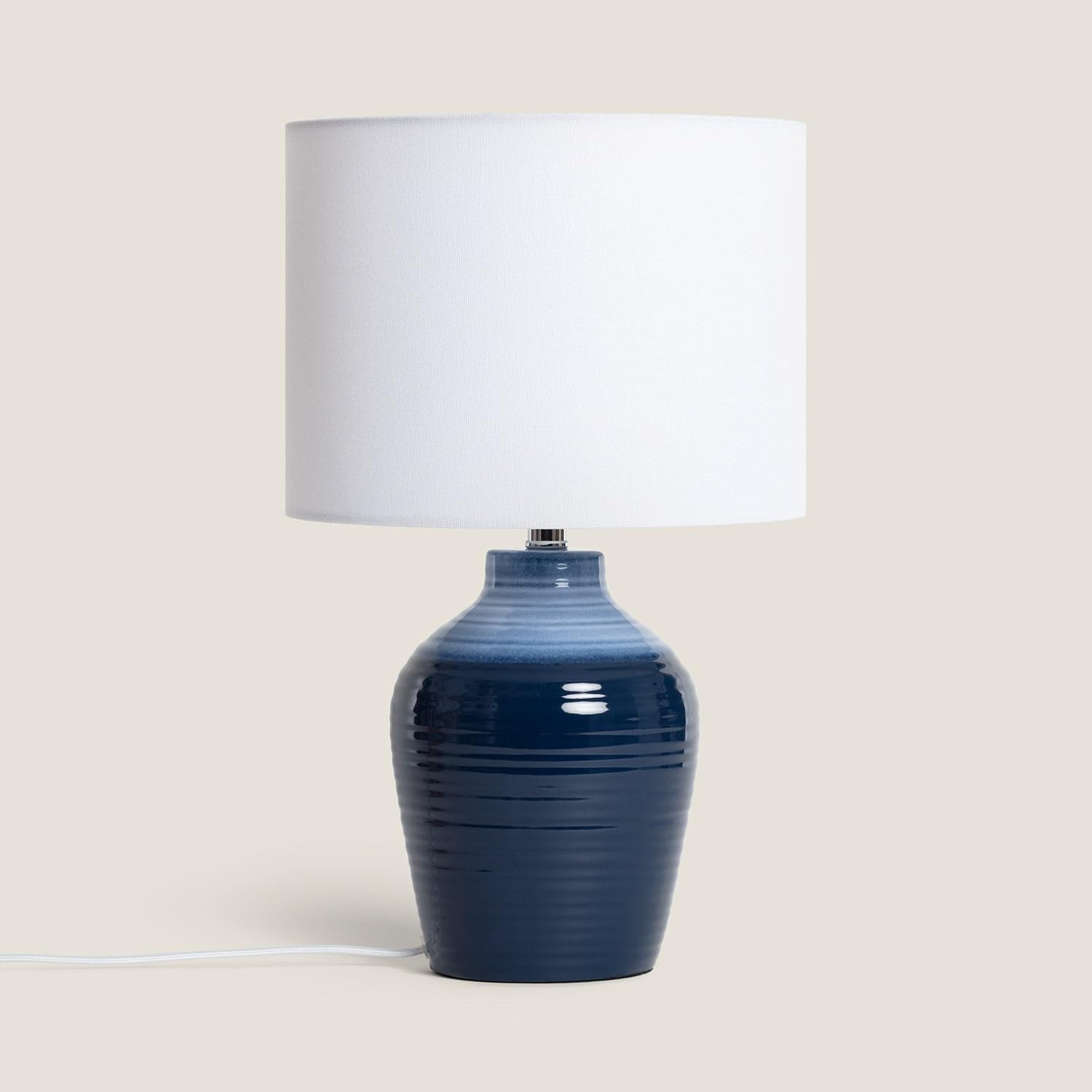 LEDKIA Lampada da Tavolo Ceramica Botijo Azzurro Scuro
