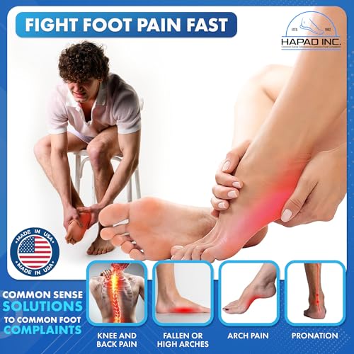 Image of HAPAD Scaphoid Arch Support Pad Large (Men Shoe Size 11.5+) Wool Felt Self-Adhesive Medial Arch Insert for Pronation and Fallen or High Arches (1 Pair)