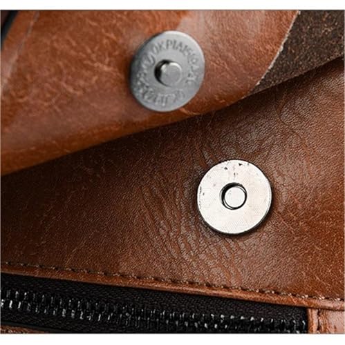 Men Handbag Leather Man Briefcase For Laptop Messenger Men Shoulder Bag Business Portfolio For A4 Document for Work College Travel(Brown)4