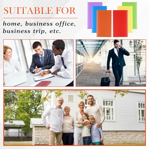 Image of Geyoga 6 Pcs Vinyl Checkbook Cover Personal Top Tear Checkbook Cover Holder Vinyl Check Holder for Men Women(Bright Color)