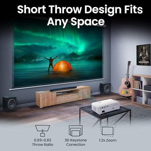 Image of BenQ TK710STi 4K HDR Laser 3200 Lumens Movie and Gaming Short Throw Projector with 4ms Response Time | 240Hz Refresh Rate | HDR10 & HLG | Android TV with Netflix Chromecast & AirPlay | 3D Keystone
