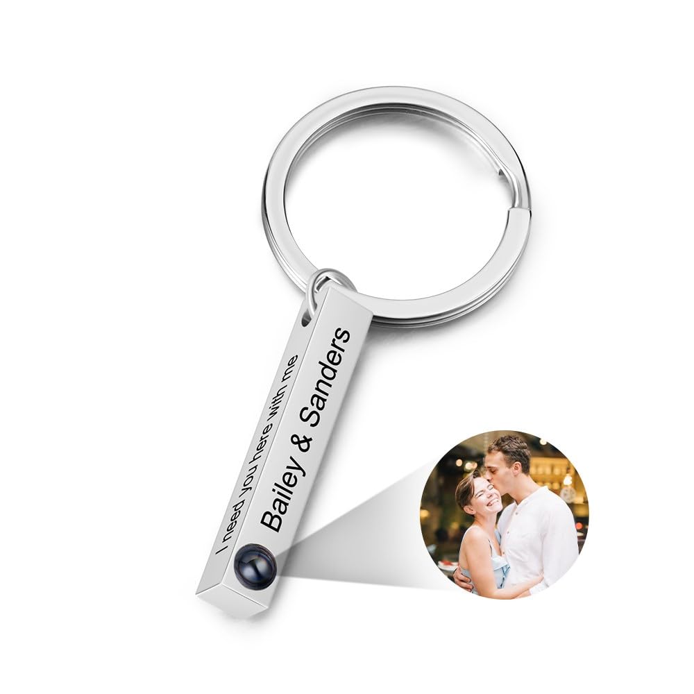 Glooraca Women's Style 4 Personalized Keychain With Picture Inside Custom Photo Keychains Customized Projection Keyring Gifts For Men (Style 4)