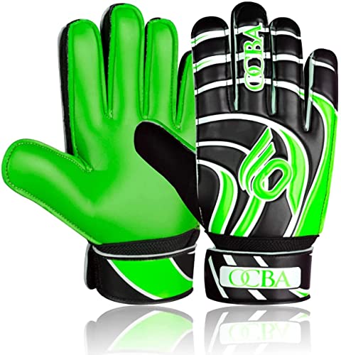 Gants de gardien de but OCBA avec Super Grip Latex avec rembourrage d'absorption des chocs pour protéger les paumes et les doigts des football enfants Gants de gardien de but Cover