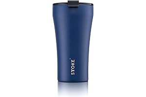 Sttoke 16 oz Leakproof Ceramic Reusable Coffee Cup - Magnetic Blue