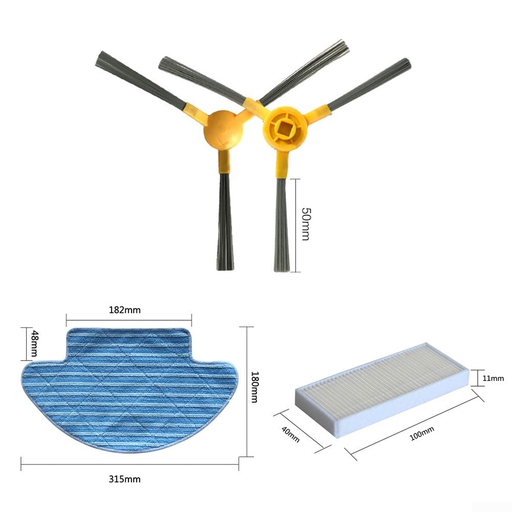 URPIZY Set di spazzole Laterali per OKP Life K2 K3 K4 per aspirapolvere Robot per Lefant M210 M210S, 6 filtri+6 spazzole Laterali+1 Spazzola di Pulizia