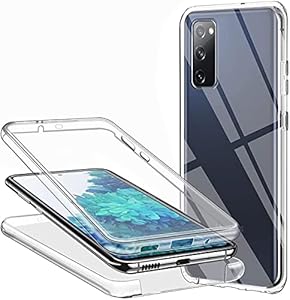 Hülle für Samsung Galaxy S20 FE Handyhülle 360 Grad, Transparent Full Schutz Kratzfest Dünn Durchsichtige Case Silikon Schutzhülle, Hart PC Zurück + Weich TPU Vorderseite - 6.5 Zoll