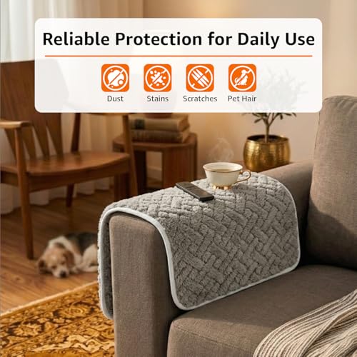 Image of Amazon Basics - Jacquard Quilted Make Your Own Sofa Cover |70cm x 70cm| Microfiber Sofa Slipcover | 350 GSM (2 Armrest)