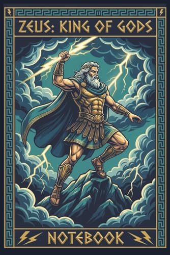 Zeus King of Gods Notebook: Retro Comic Style Greek Mythology Journal | 6x9 Inch, 110 Pages: Cool Superhero Aesthetic Composition Book for School, Boys, and Teens | College Ruled Lined Paper