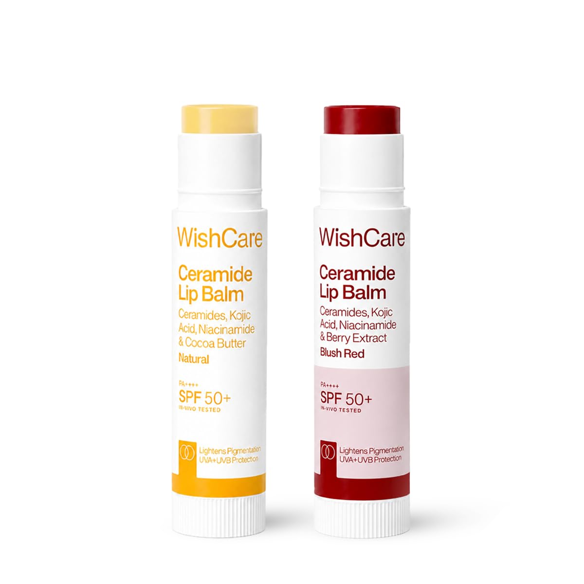 WishCare Lip Balm Combo (Tinted & Untinted) | With Kojic Acid & Niacinamide | Hydrating & Brightening Lip Care | Heals Dry Lips, Reduces Pigmentation & Adds Soft Tint | For Smooth, Even-Toned Lips (Natural & Blush Red)-picture-33