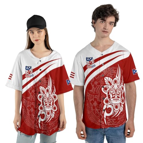 Camisa de béisbol personalizada Puerto Rico con nombre de equipo personalizado, Jersey de béisbol puertorriqueño para hombres miniatura 2