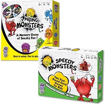 2 Kids Card Games, Memory and Agility Skills, 6+