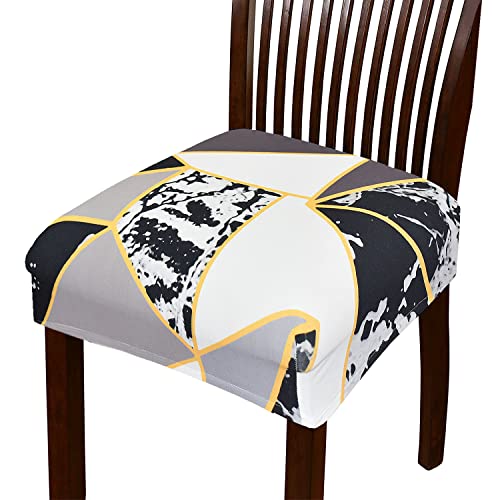 Image of Magical Universal Dining Chair seat Cover Set of 4 Seater pcs are Easily Washable Strechable and Comfortable for Dining Room Home Decor Slip Cover P.2 (Set of 6, Current Check)