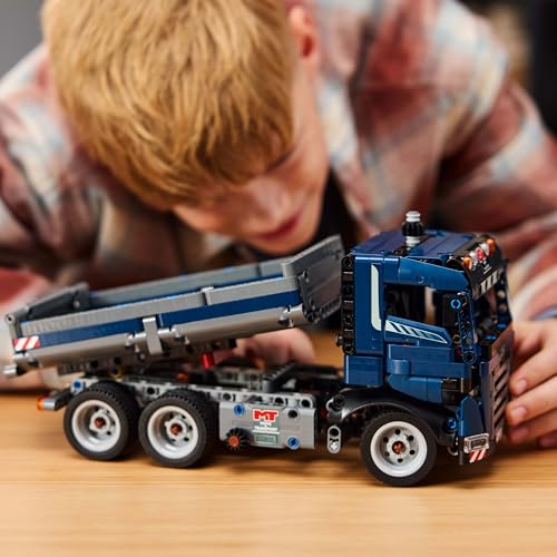 Image of LEGO Technic Tipping Dump Truck Toy, Blue Construction Vehicle Set 42203 Building Blocks Toys for 9+ Gift for Boys and Girls