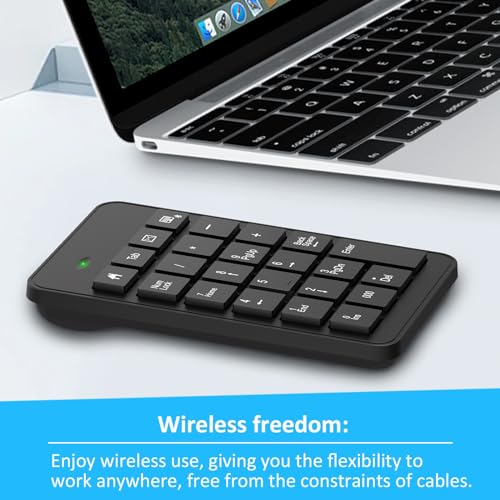 Loonasa Bluetooth Number Pad With Battery, 23 Keys Wireless Numeric Keypad Upgraded Version Of 10 Key Keyboard Financial Accounting Numpad Compatible For Laptop thumb #3