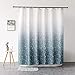 Produktbild JRing Duschvorhäng Wasserdichter Anti-Schimmel Duschvorhang aus Polyester Stoff Waschbar Badewanne Vorhang mit 12 Duschvorhangringen 180x180cm Farbverlauf Blau