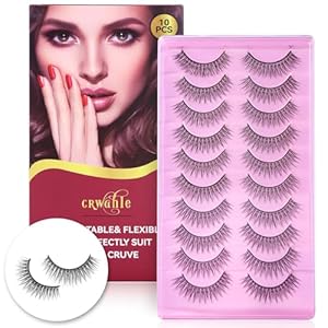 10 pairs false eyelashes natural, reusable microfiber fake eyelash, sweat-proof eye lashes, natural and beautiful, easy to wear,