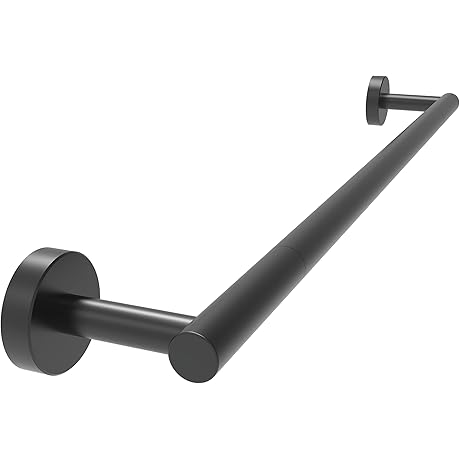 Matte Black Towel Holder - 24 Inch Stainless Steel Wall Mounted Rust-Proof Towel Bar