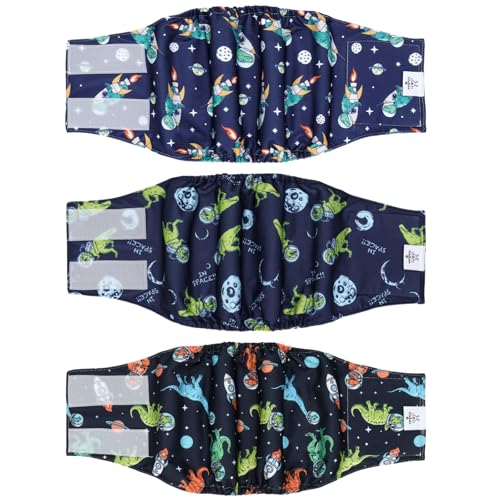 Image of CuteBone Dog Diapers Male Belly Bands 3 Pack for Male Dogs Reusable Puppy Wraps