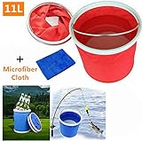 ⭐MÚLTIPLES FUNCIONES: Perfecto para limpiar ventanas, lavar automóviles o limpiar cubiertas al aire libre, el balde simplemente se puede limpiar después de usarlo al aire libre. Como recolectar mariscos o malezas, lavar autos, un contenedor de almacenamiento mientras se pesca, un baño de pies en el valle.