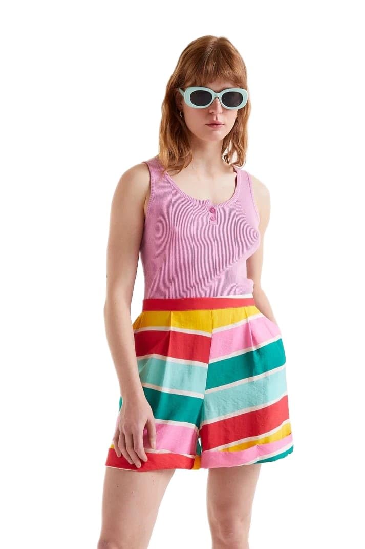 Compañía Fantástica Women's Multicolour Compania Fantastica Colour Wave Bright Print Shorts