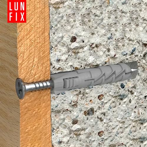 LUN FIX Kołek uderzeniowy 8x40 mm ze śrubą 5x70 mm, 100 szt., Cegła