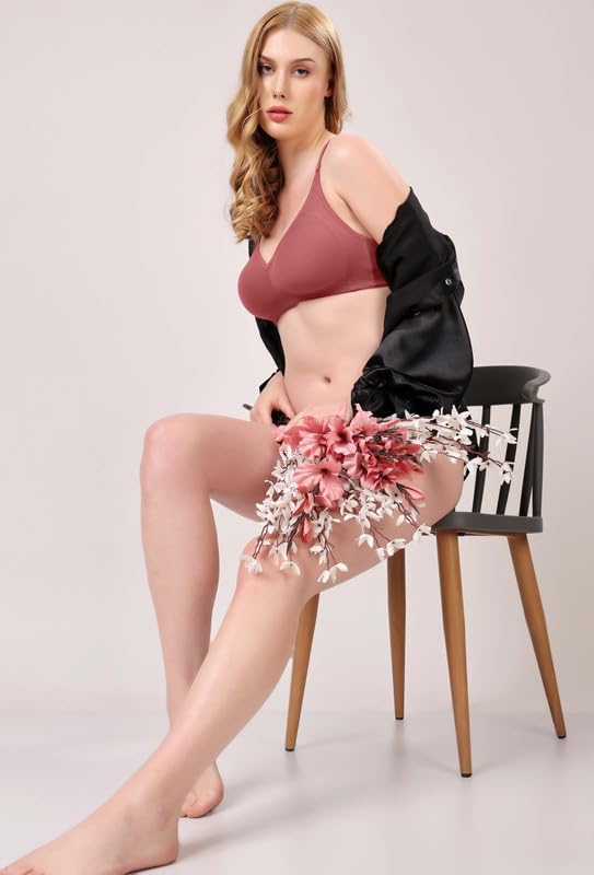 Image of London Hills Regular Bra for Women Everyday Non Padded Wire Free Full Coverage Cotton Blend