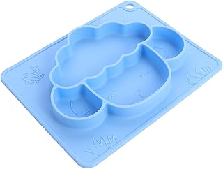 KOMBIUDA 1 PC Prato De Jantar Crianças Placa De Sucção Dividida Placas Para Crianças Auto Alimentação Placa Compartimento Para Crianças Criança Talheres Prato Da Criança Bebê Sílica Gel