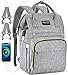 Diaper Bag Backpack, Mokaloo Large Baby Bag, Multi-functional Travel Back Pack, Anti-Water Maternity Nappy Bag Changing Bags with Insulated Pockets Stroller Straps and Built-in USB Charging Port, Gray