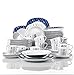 VEWEET Dot Juegos de Vajillas 60 Piezas de Porcelana con 12 Taza 175 ml, 12 Platillos, 12 Platos, 12 Platos de Postre y 12 Platos Hondos para 12 Personas