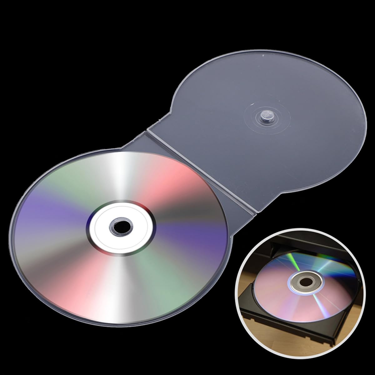 Custodie Trasparenti Design Salvaspazio e Facile Identificazione in Plastica per CD e Dvd Confezione da 50 Custodie Standard Portatili per Archiviazione Efficiente