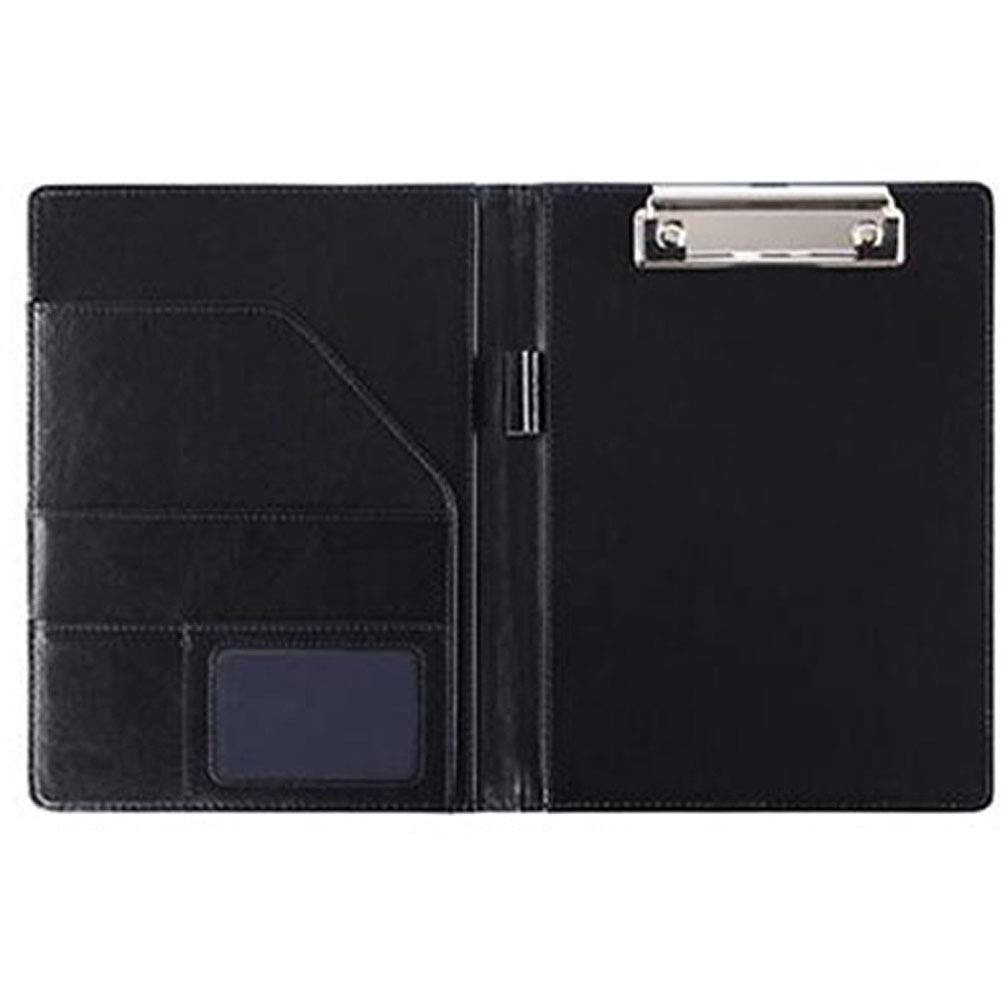 Tgrty Black Office Supply Clipboard A5 School Flip Business Home Office Protective Document Bags Pu Leather Clip Board Portable File Folder Student Stationery Durable Low Profile Clip (Color : )