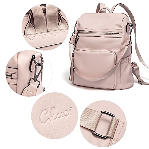 Image of Backpack Purse for Women Fashion Leather Designer Travel Large Ladies Shoulder Bags with Tassel Pink