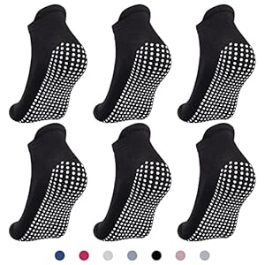 Alaplus 6 paar yoga-sokken voor dames, antislip, huissokken, uniseks, antislip, ademend