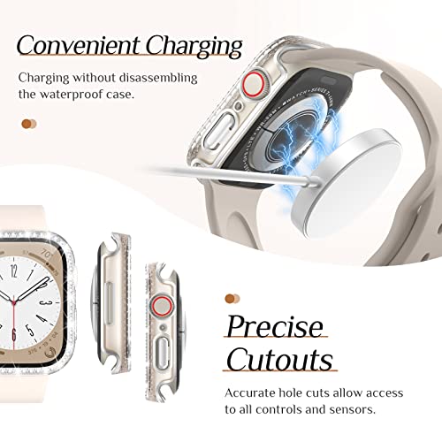 Goton 2 Stück Bling Schutzhülle für Apple Watch Displayschutzfolie 44 mm SE 3/2/1, Serie 6 5 4… – Ansicht 6
