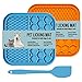 LAPONO Tapis de Lèche Chien 2 Pièces Coussinets à Lécher et 1 Spatule en Silicone Animaux Léchage Distributeur Chiot Léchez Assiette avec Ventouse Chienalimentation Lente pour Bain L'entraînement