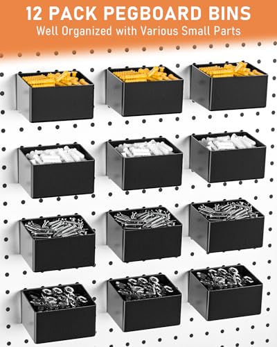 INCLY-170PCS-14-Inch-Pegboard-Hooks-Kit-with-Bins-Peg-Locks-Extra-Thick-Heavy-Duty-Peg-Board-Organizer-Accessories-Assortment-For-14-Pegboard-Hanging-Tools-Garage-Wall-Attachment