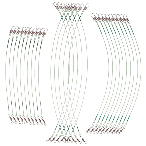 TOYANDONA Fishing Line Wire Leaders Set 30pcs Steel Leaders Snap Swivels Line for Freshwater and Saltwater Fishing