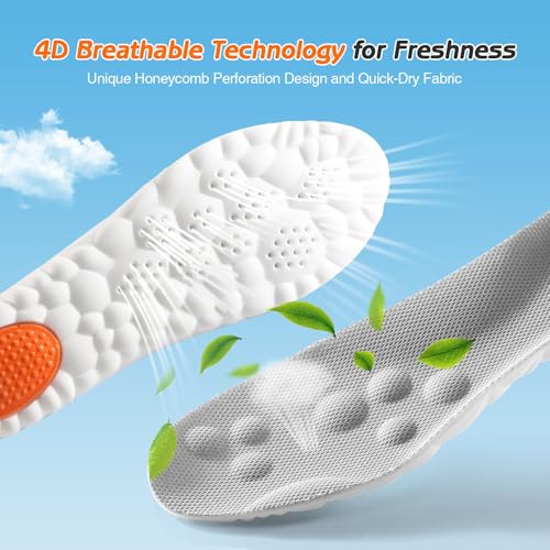 Image of 2 Pairs Cloud-Soft Comfort Soles for Men - Memory Foam Steppers Insoles with Heel Shock Pad - Trim-to-Fit Arch Support Insoles for Foot Pain Relief and Fatigue Reduction (US M 7.5-10.5)