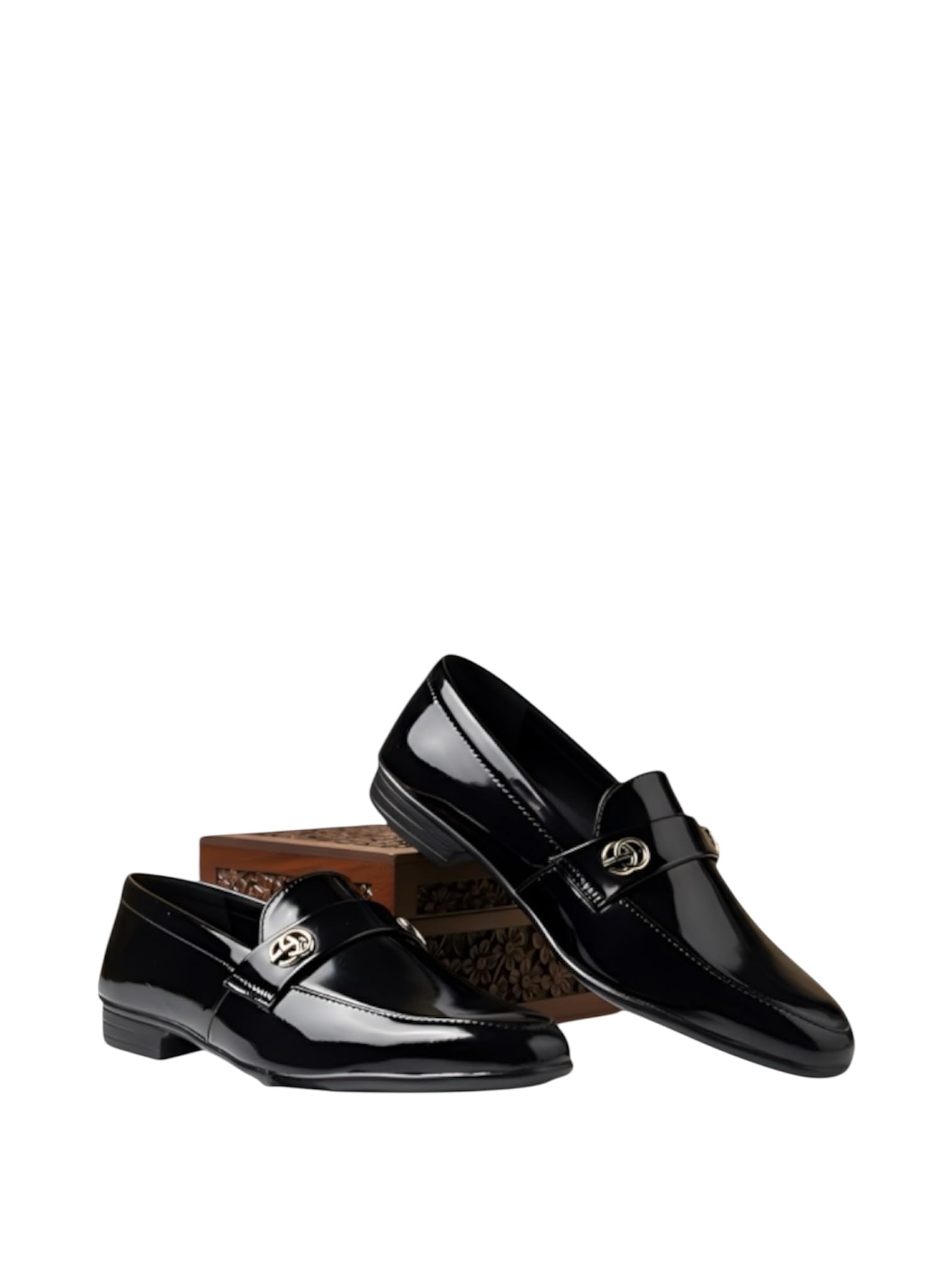 golazy Men’s Glossy Patent Leatherette Loafers with Buckle & Horsebit | Formal Office & Party | Lightweight Moccasin Slip-On | Cushioned Footbed | Comfortable & Stylish-picture-31