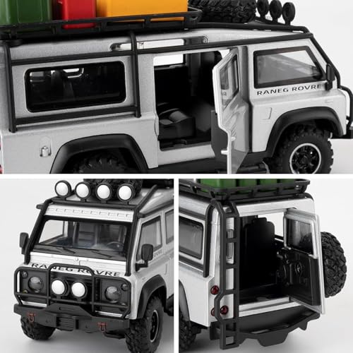 Image of FEXXA 1 /32 Compatible for Land Rover Van Model Car, Pull Back Diecast Collectible Car Toy with Sounds&Lights for Kids Boys Girls and Adults, Gift (Silver)