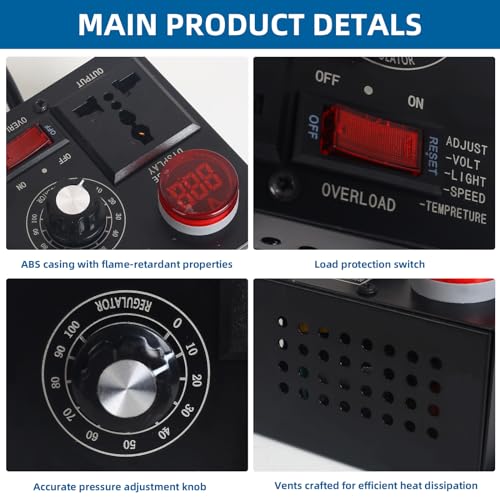 Azucyzi Premium Ac Motor Speed Controller 120V - Adjustable Fan Speed, Voltage Regulator With Rheostat thumb #4