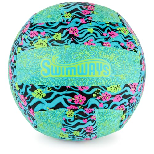 SwimWays Hydro Volleyball Waterproof Volleyball Outdoor Games for Adults and Kids Sports Equipment Pool Party Games and Toys Ages 5 and Up Blue