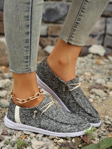 Casual Sneakers with Brown & Orange Heel Accents – Breathable Fabric Walking Shoes with Non-Slip Sole – Lightweight Loafers & Commuter Shoes for Men & Women4