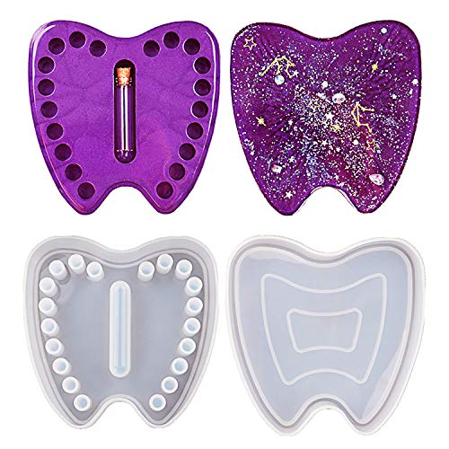 Baby Tooth Box Resin Molds,Tooth Keepsake Box for Kids,Tooth Holder & Storage Epoxy Silicon Casting Moulds,Baby Tooth & Lanugo Organizer for Baby Shower & Birthday Gift to Keep The Childhood Memory