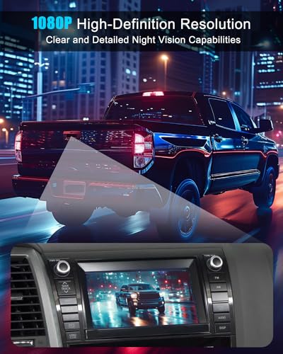 Image of Rear View Backup Camera Tailgate Handle Reverse Camera Fit for Toyota Tundra 2000-2006, HD 1080P Night Vision, 170Wide-Angle, IP68 Waterproof, 26 Ft Long Cable, Replace 819952028013