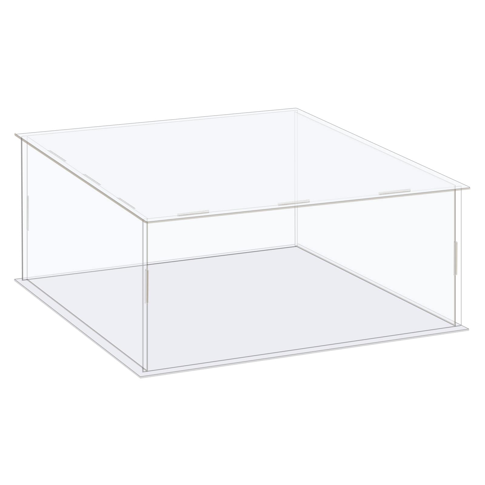 MECCANIXITY Acrylic Display Case Box Clear Dustproof Protection Showcase 12.2x12.2x6.3 Inch for Collectibles Display