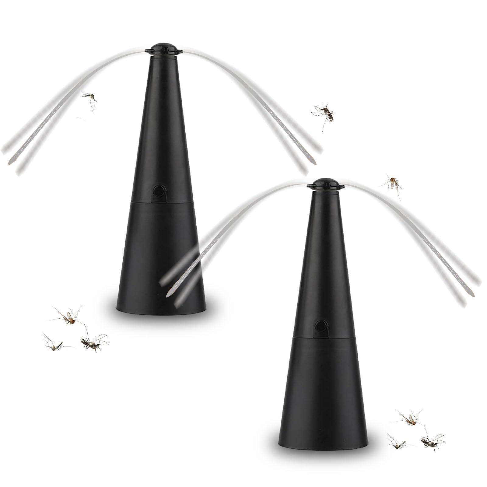 Fly Fans for Tables, Portable Fly Repellent Fan with Soft HolographicBlade, Quiet Mosquitoes Fly Repellents Fans for Outdoor Indoor, Keep Flies Away from Your Food (Black, 2pcs) — image 1