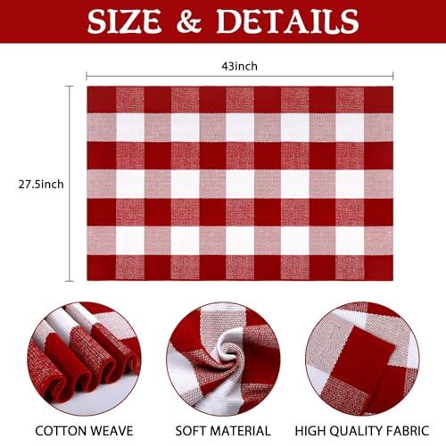 Acerich SKU-031-1-A Christmas Door Mat 27.5 Inch X 43 Inch Buffalo Plaid Red And White Christmas Doormat Outside Outdoor Indoor thumb #1